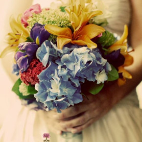 Blue, Orange, Purple Bouquet. Wedding by Southern Event Planners  #wedding #eventplanner #bouquet #colorfulbouquet #memphiswedding