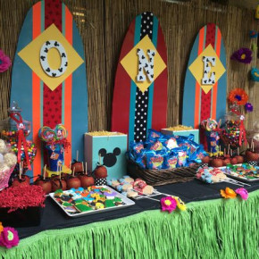 Mickey Mouse Luau! First Birthday Dessert Station  Decor by Southern Event Planners