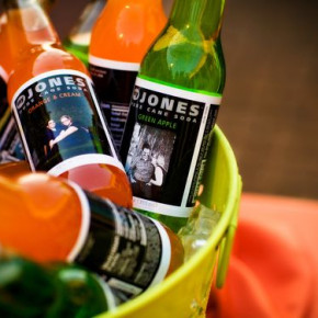 Bride and Groom's photo on Jones Soda's for reception drinks. Cute idea!   Wedding by Southern Event Planners