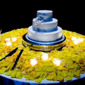 Yellow cake table design by Southern Event Planners, Memphis, Tennessee.