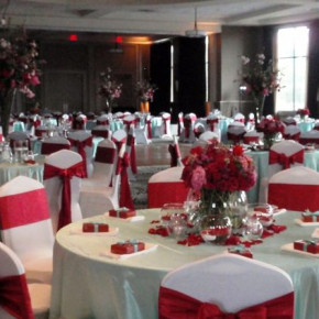 Reception Decor by Southern Event Planners, Memphis, TN. Red, pink and Tiffany Blue