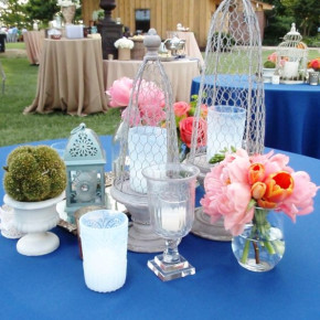 Vintage centerpiece by Southern Event Planners, Memphis, Tennessee.