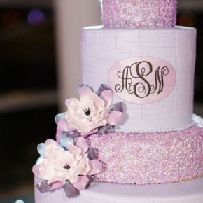 Monogram wedding cake, Southern Event Planners, Memphis, Tennessee.