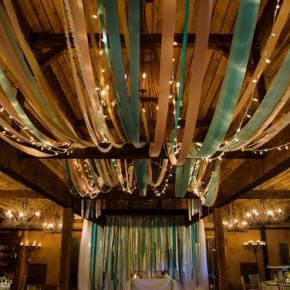 Pink and Teal, "Ribbon and Glow" reception decor by Southern Event Planners.
